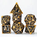 Hollowed DND Metal Dice Featured with 3D Dragon, Hollow Metal Dice